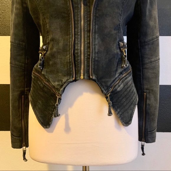 Structured Denim Jacket Black Size L - Picture 3 of 8